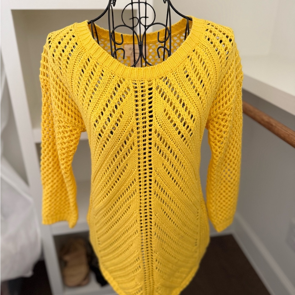 Yellow knit sweater